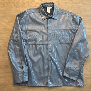 COLLUSION by ASOS - light blue snap-up jacket